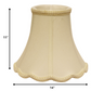 HomeRoots 14" Slanted Scallop Bell Monay Shantung Lampshade in Ivory Finish