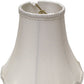 HomeRoots 14" Slanted Scallop Bell Monay Shantung Lampshade in White Finish