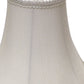 HomeRoots 14" Slanted Scallop Bell Monay Shantung Lampshade in White Finish
