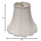 HomeRoots 14" Slanted Scallop Bell Monay Shantung Lampshade in White Finish