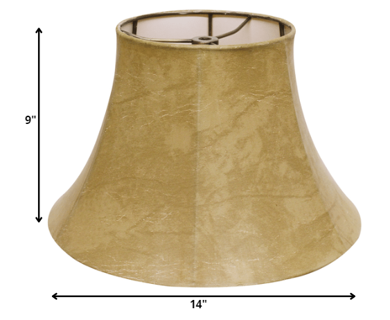 HomeRoots 14" Slanted Softback Parchment Lampshade With Faux Snakeskin Finish