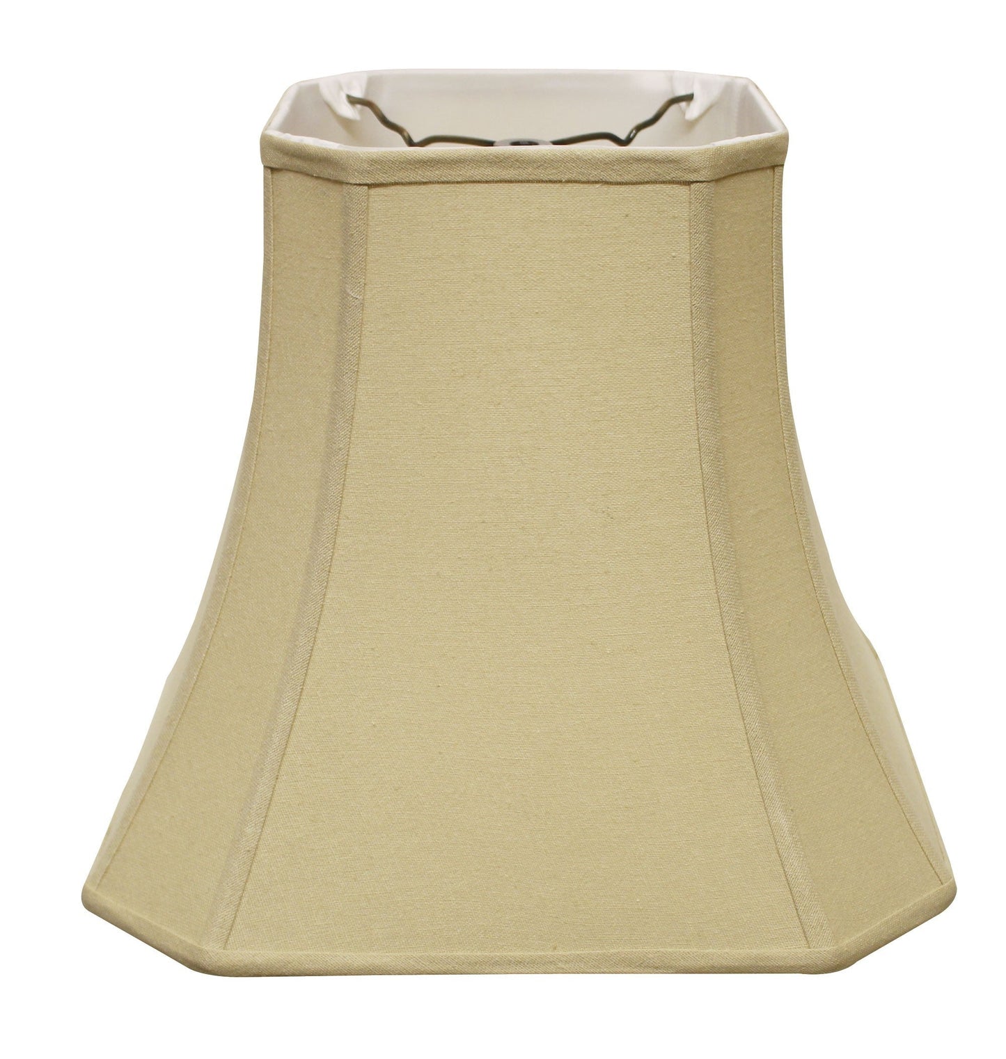 HomeRoots 14" Slanted Square Bell Linen Lampshade in Pale Brown Finish