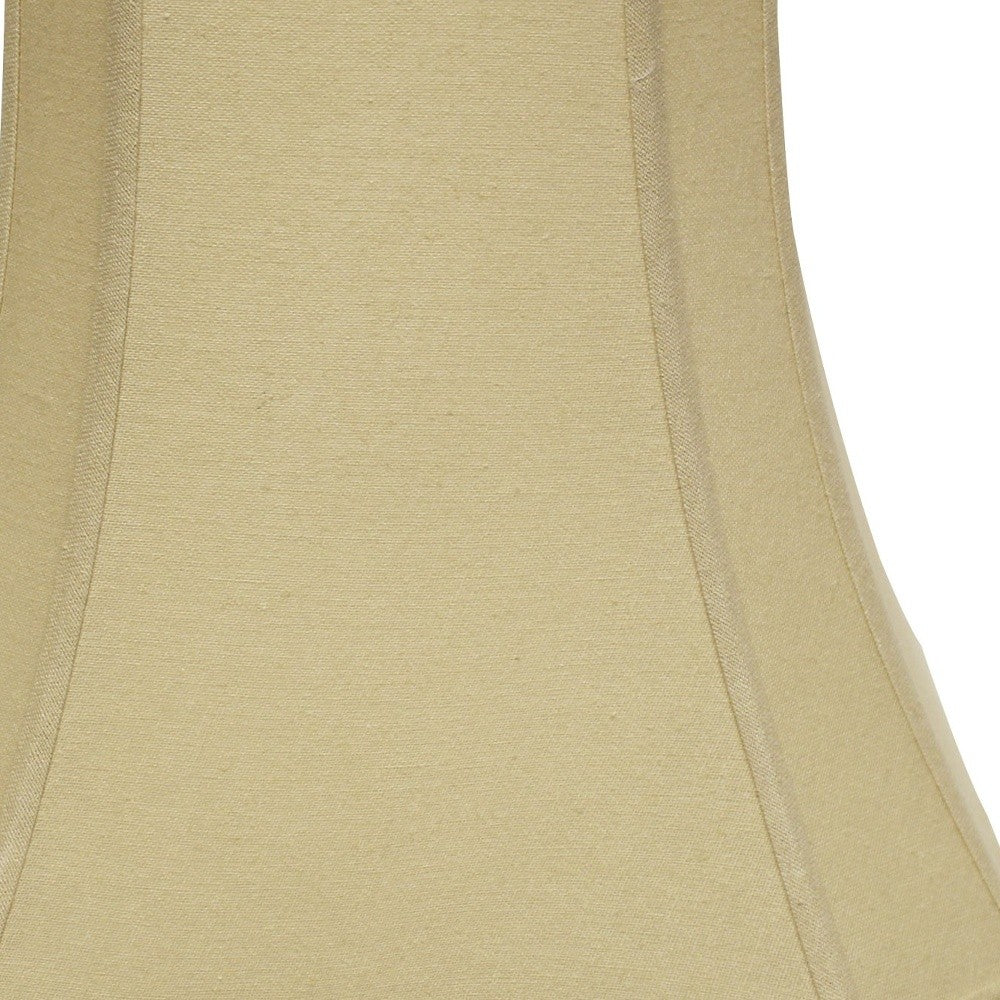 HomeRoots 14" Slanted Square Bell Linen Lampshade in Pale Brown Finish