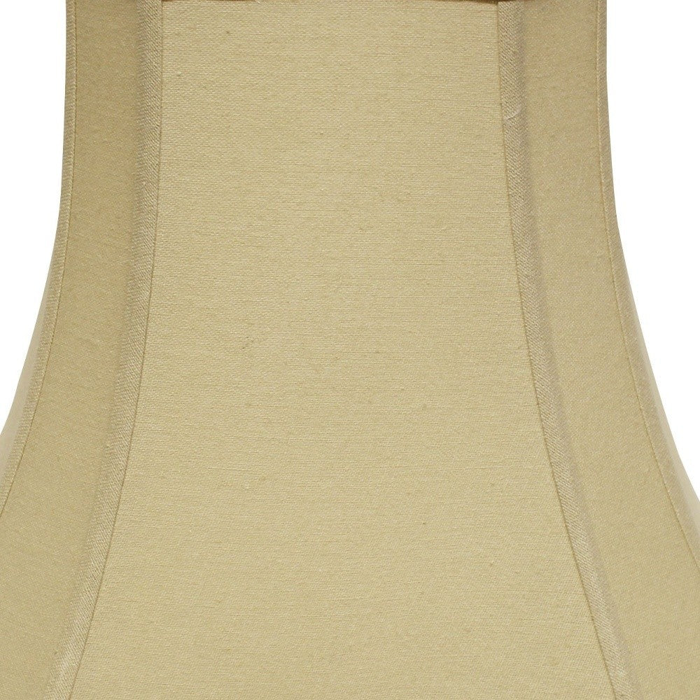 HomeRoots 14" Slanted Square Bell Linen Lampshade in Pale Brown Finish