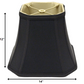 HomeRoots 14" Slanted Square Bell No Slub Lampshade in Black Finish With Bronze Lining