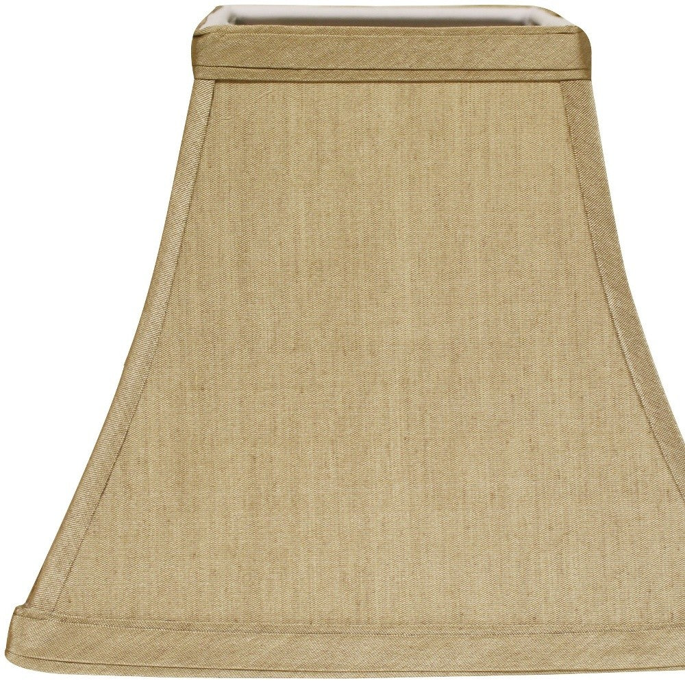 HomeRoots 14" Square Bell No Slub Lampshade in Pale Brown Finish