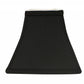 HomeRoots 14" Square Bell Shantung Lampshade in Black Finish With White Lining