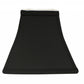 HomeRoots 14" Square Bell Shantung Lampshade in Black Finish With White Lining