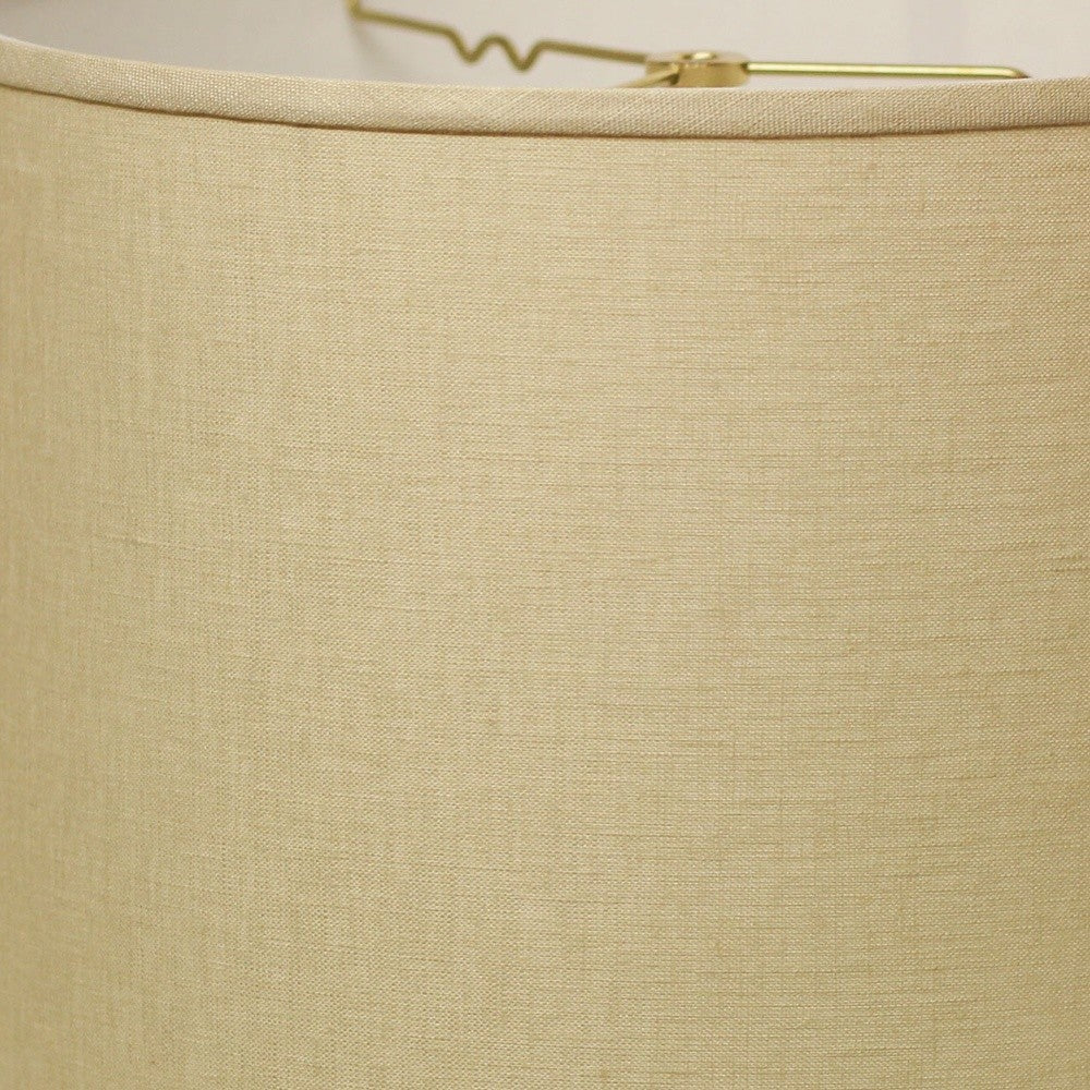 HomeRoots 14" Throwback Drum Linen Lampshade With Beige Parchment Finish