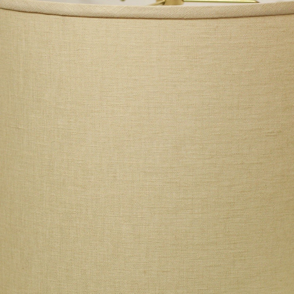 HomeRoots 14" Throwback Drum Linen Lampshade With Beige Parchment Finish