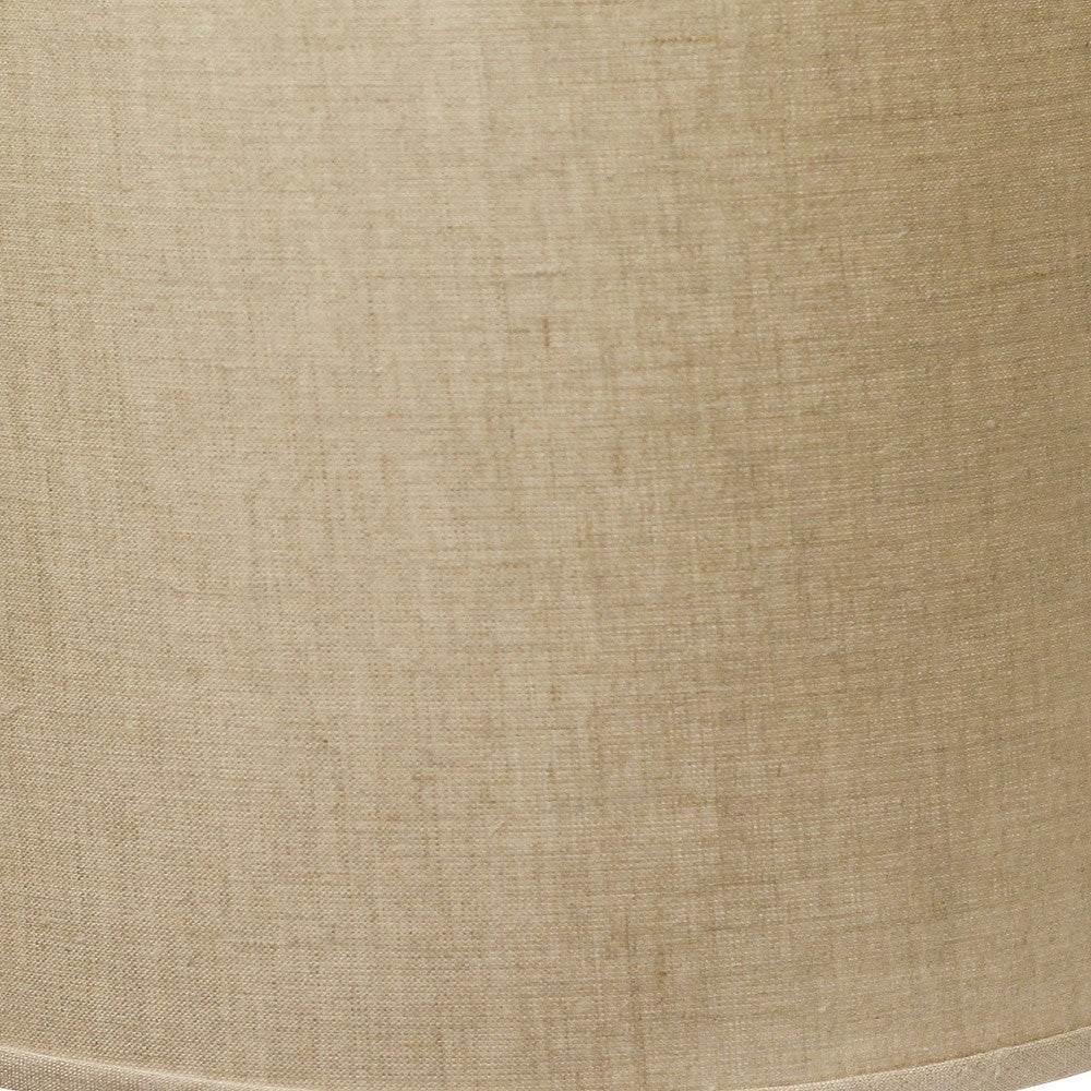 HomeRoots 14" Throwback Drum Linen Lampshade in Dark Wheat Finish
