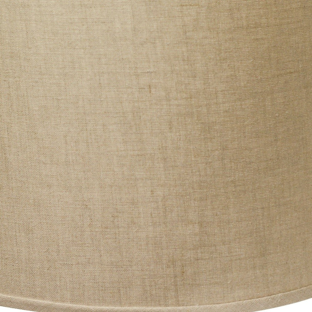 HomeRoots 14" Throwback Drum Linen Lampshade in Dark Wheat Finish