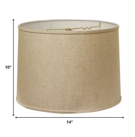 HomeRoots 14" Throwback Drum Linen Lampshade in Dark Wheat Finish