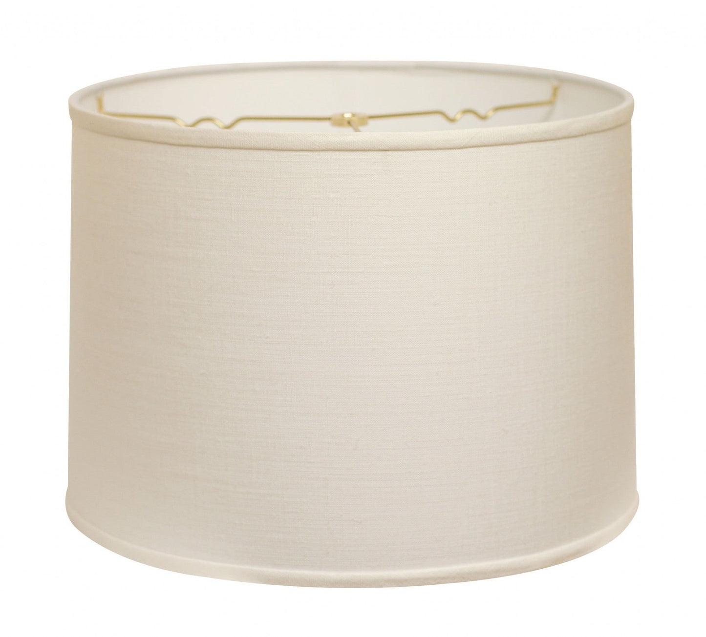 HomeRoots 14" Throwback Drum Linen Lampshade in White Finish