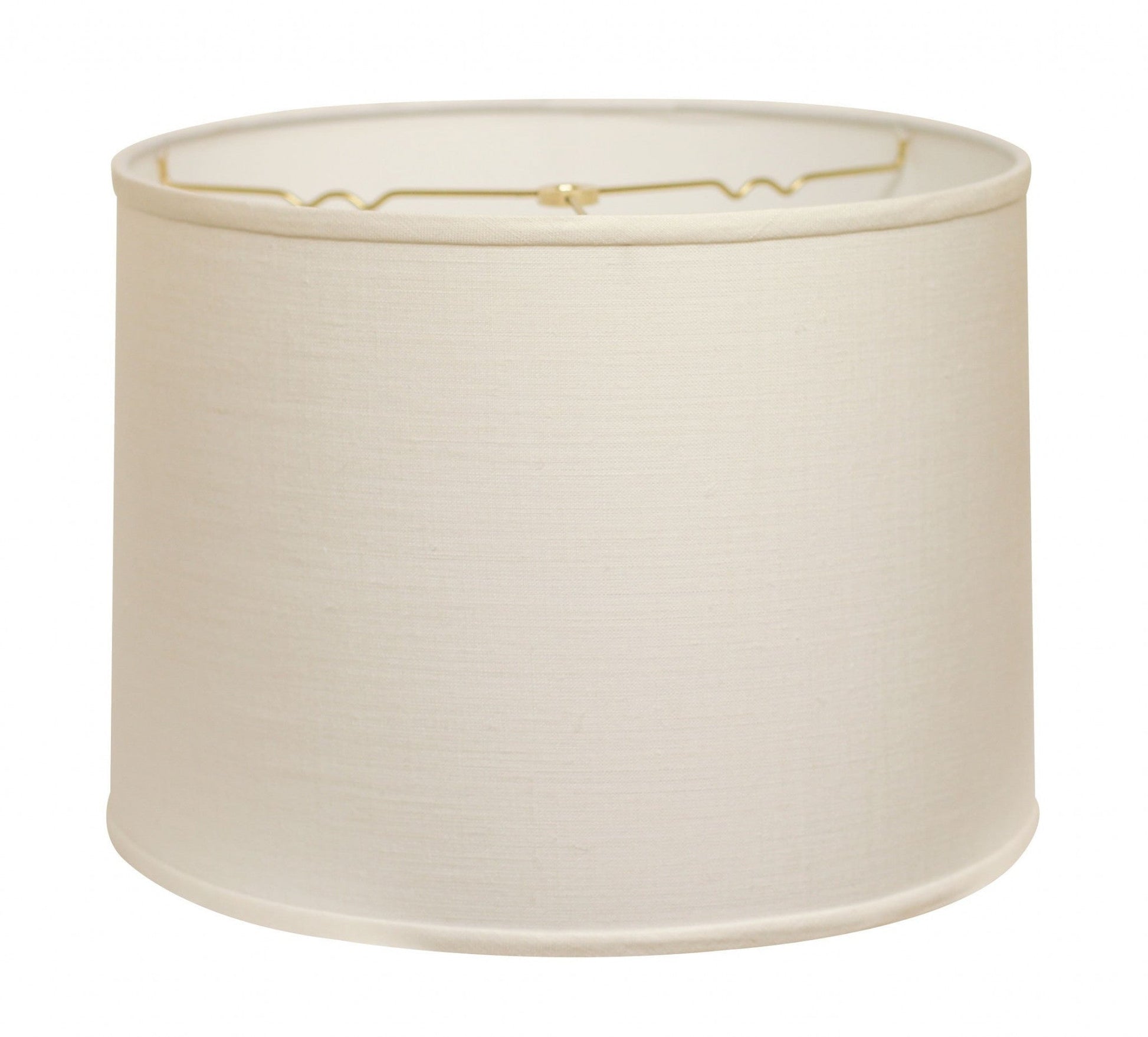 HomeRoots 14" Throwback Drum Linen Lampshade in White Finish