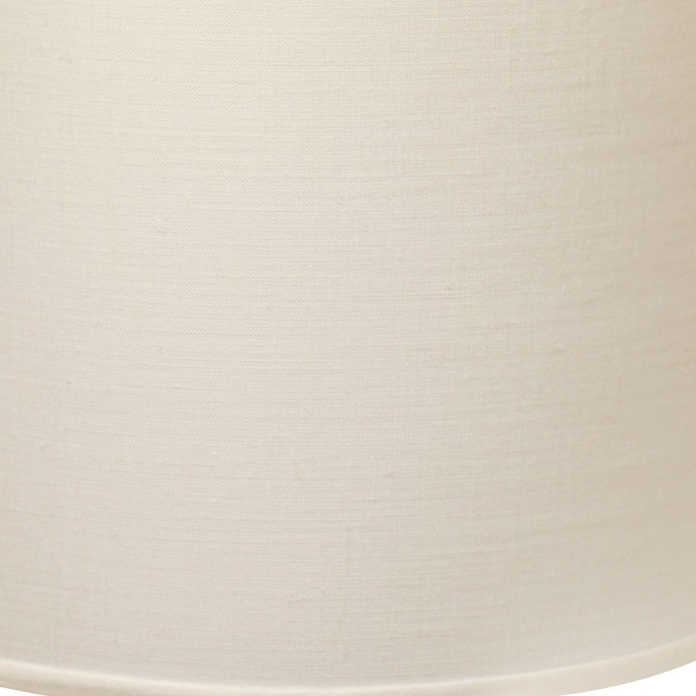 HomeRoots 14" Throwback Drum Linen Lampshade in White Finish
