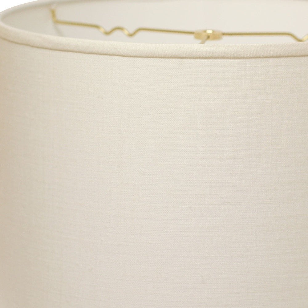 HomeRoots 14" Throwback Drum Linen Lampshade in White Finish