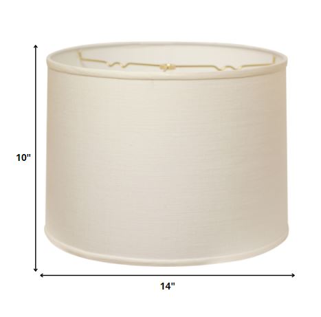 HomeRoots 14" Throwback Drum Linen Lampshade in White Finish