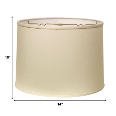 HomeRoots 14" Throwback Drum No Slub Lampshade in Ivory Finish