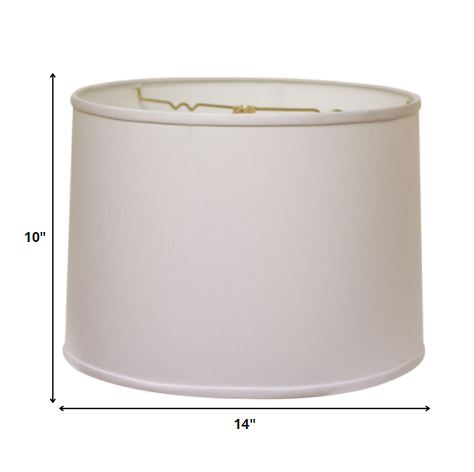 HomeRoots 14" Throwback Drum No Slub Lampshade in White Finish