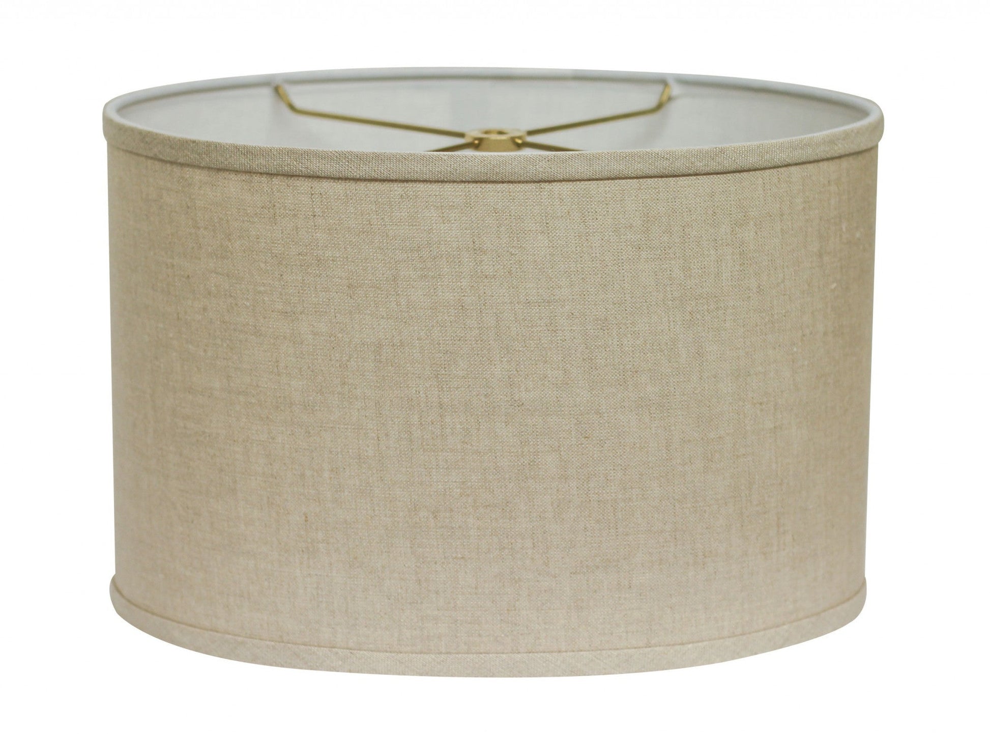 HomeRoots 14" Throwback Oval Linen Lampshade in Dark Wheat Finish
