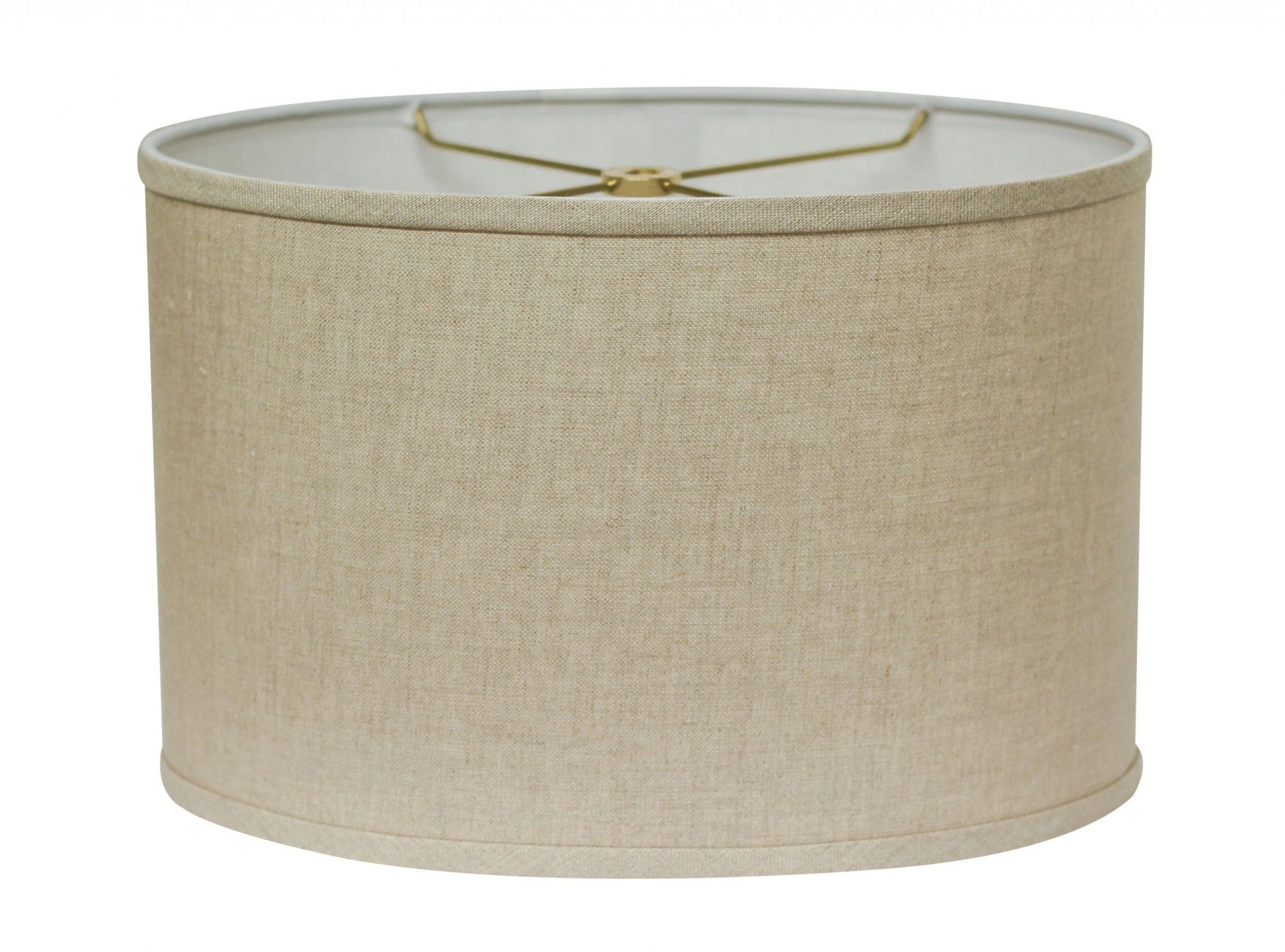 HomeRoots 14" Throwback Oval Linen Lampshade in Dark Wheat Finish