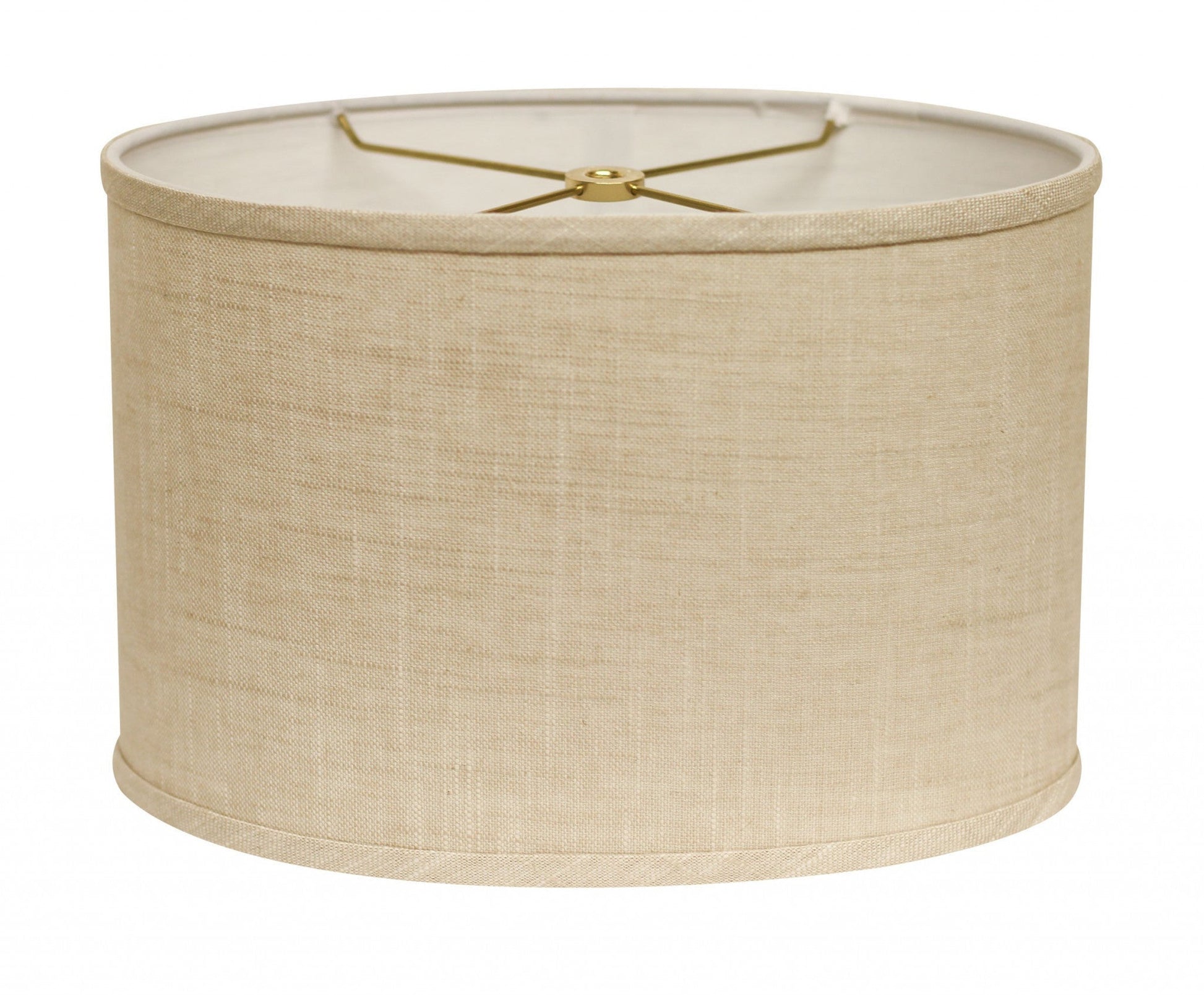 HomeRoots 14" Throwback Oval Linen Lampshade in Light Wheat Finish
