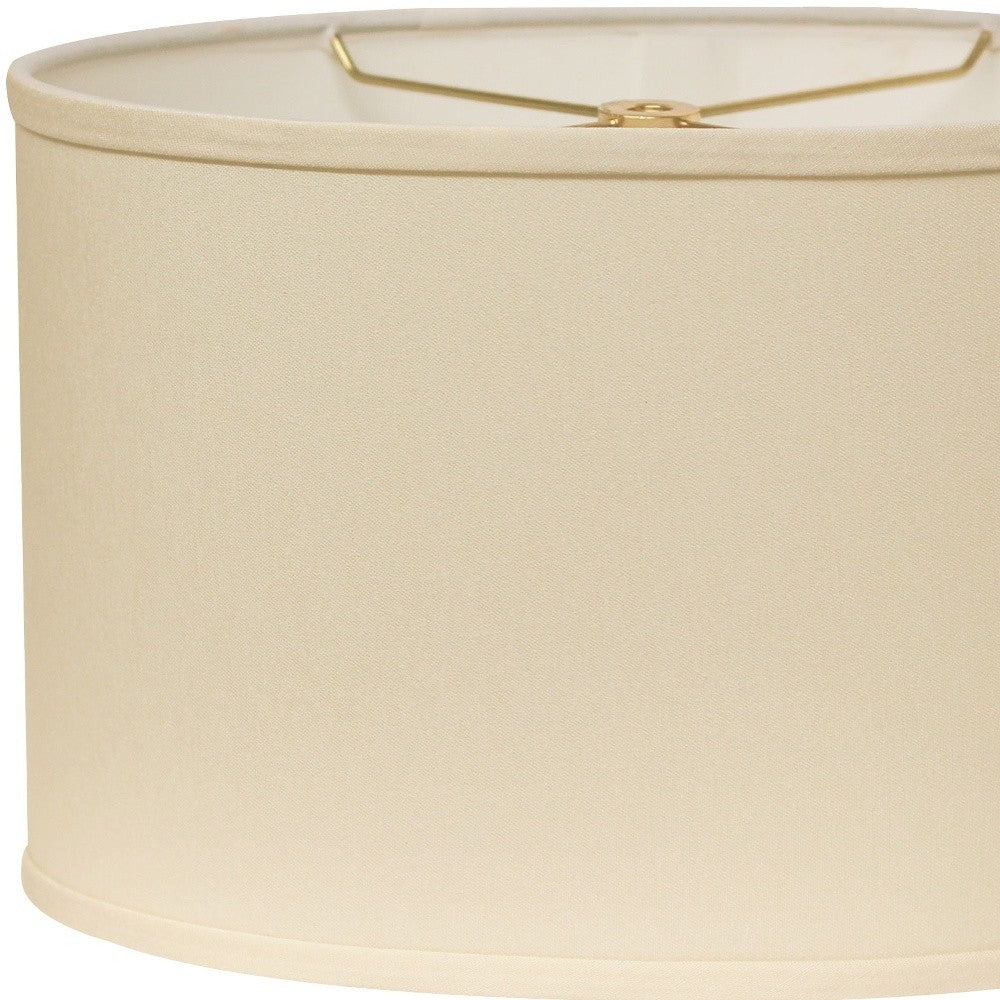 HomeRoots 14" Throwback Oval No Slub Lampshade in Ivory Finish