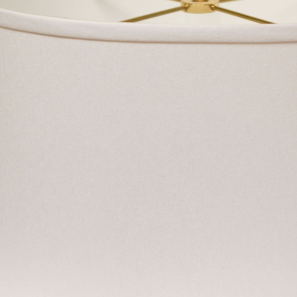 HomeRoots 14" Throwback Oval No Slub Lampshade in White Finish