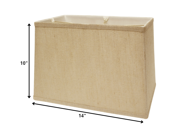 HomeRoots 14" Throwback Rectangle Burlap Lampshade With Golden Fiber Finish