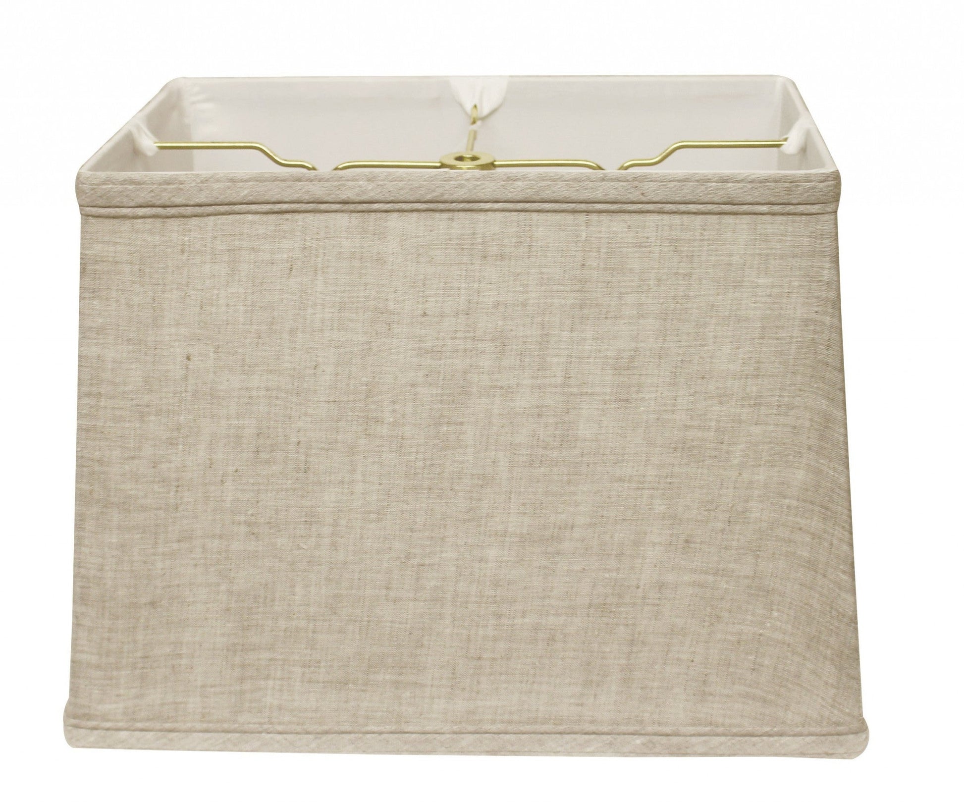 HomeRoots 14" Throwback Rectangle Linen Lampshade in Cream Finish