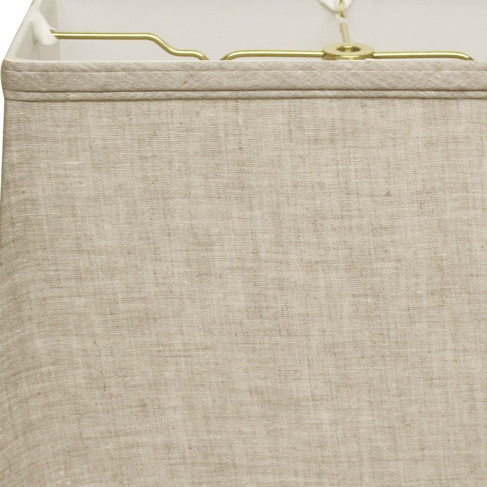 HomeRoots 14" Throwback Rectangle Linen Lampshade in Cream Finish