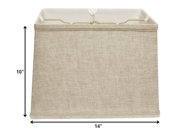 HomeRoots 14" Throwback Rectangle Linen Lampshade in Cream Finish