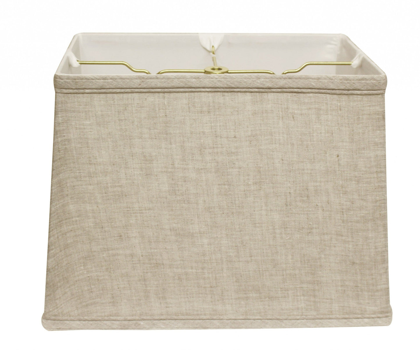 HomeRoots 14" Throwback Rectangle Linen Lampshade in Cream Finish