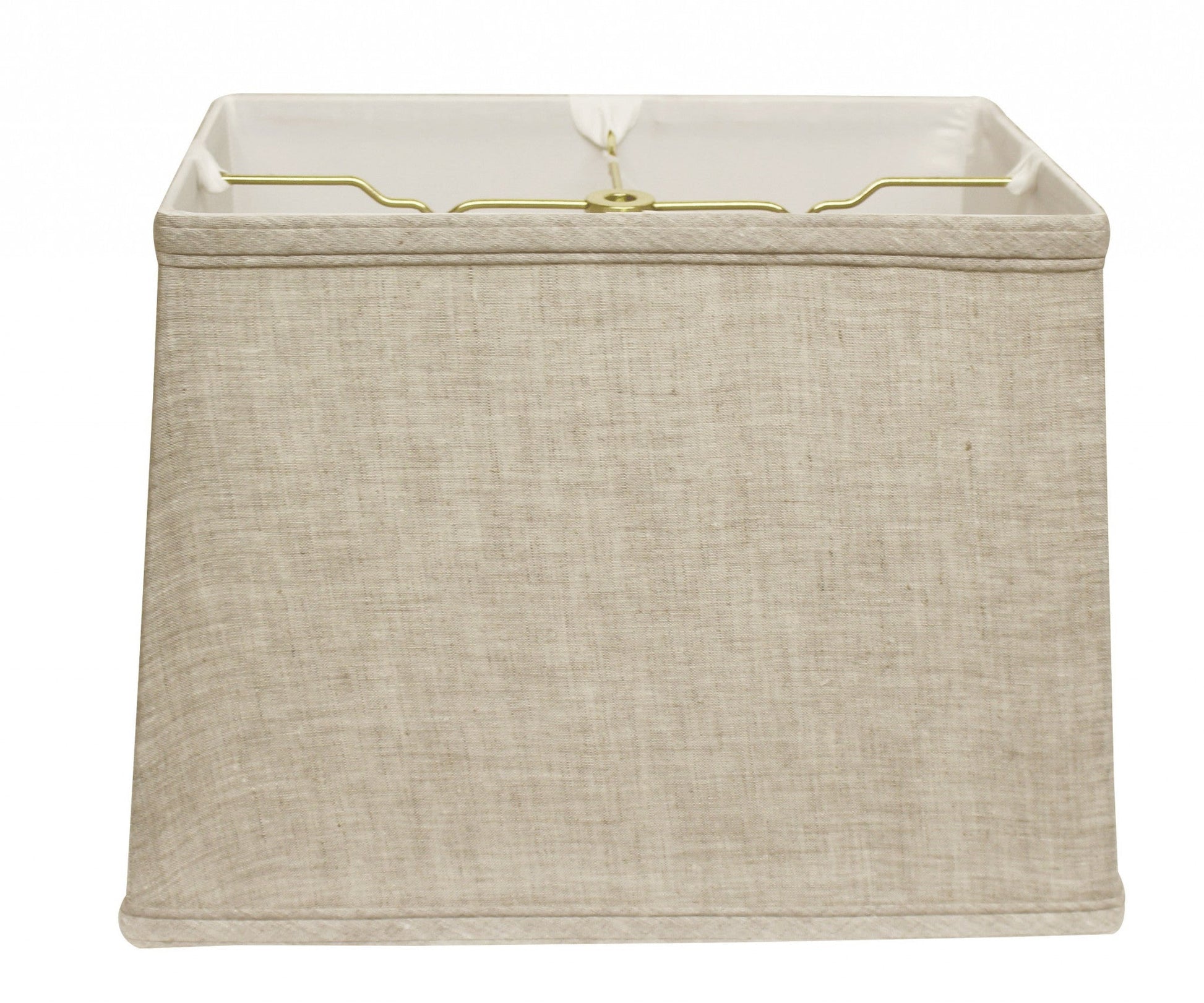 HomeRoots 14" Throwback Rectangle Linen Lampshade in Cream Finish