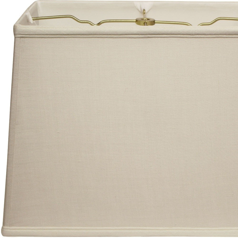 HomeRoots 14" Throwback Rectangle Linen Lampshade in Off White Finish