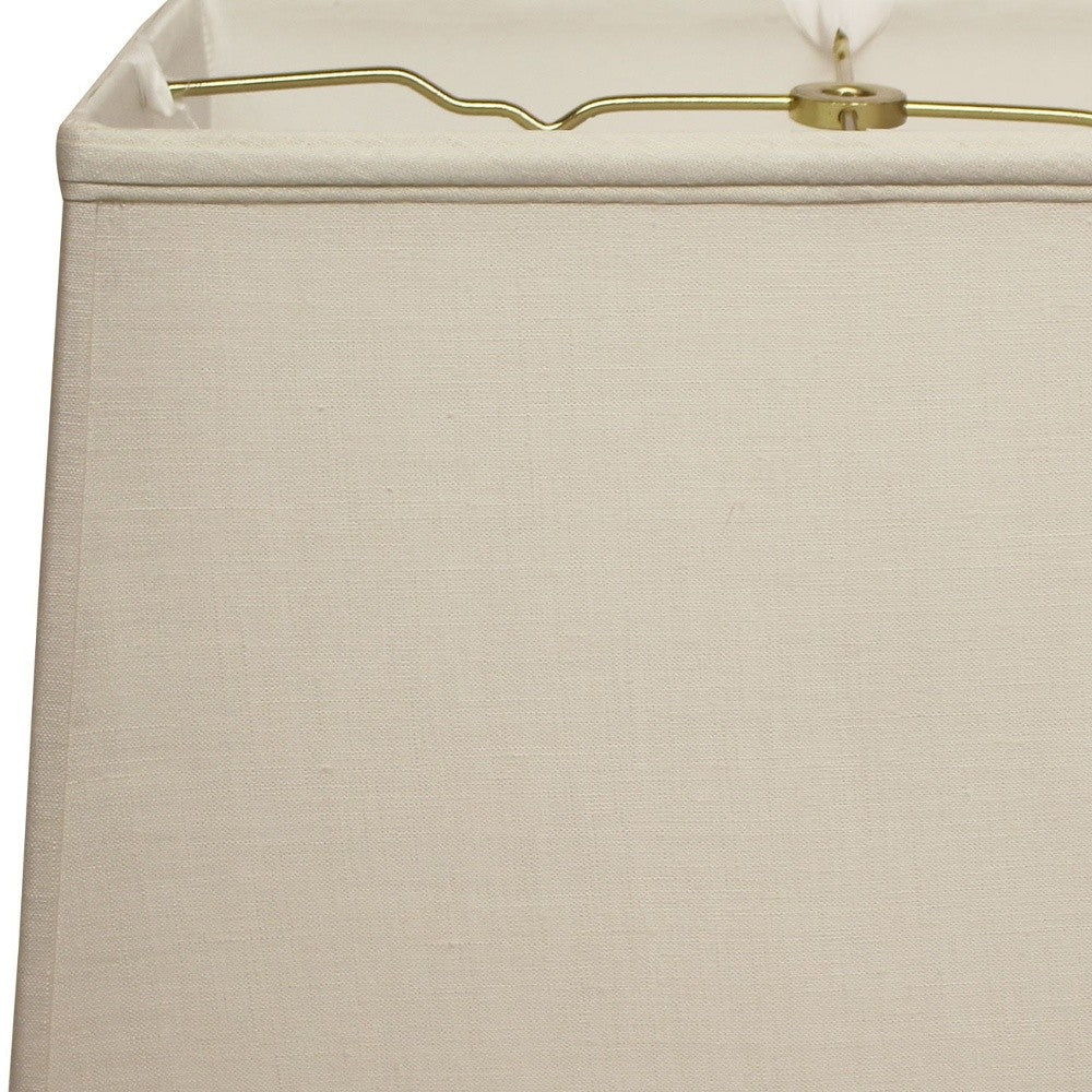 HomeRoots 14" Throwback Rectangle Linen Lampshade in Off White Finish