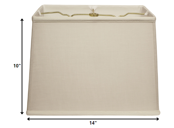 HomeRoots 14" Throwback Rectangle Linen Lampshade in Off White Finish