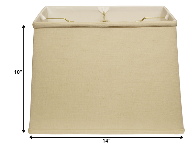 HomeRoots 14" Throwback Rectangle Linen Lampshade in Pale Brown Finish