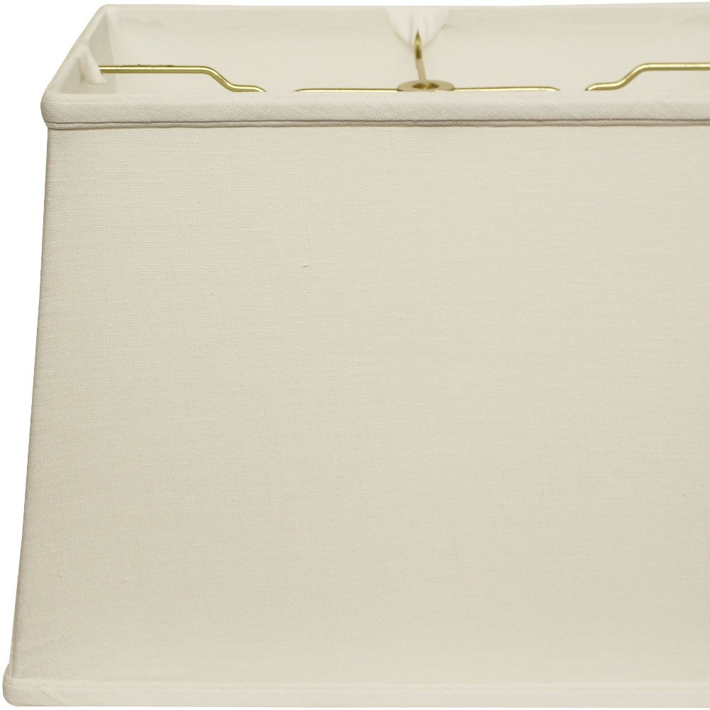 HomeRoots 14" Throwback Rectangle Linen Lampshade in White Finish