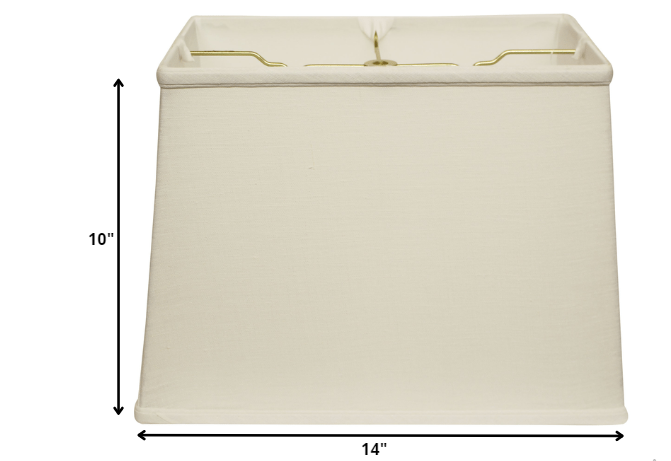 HomeRoots 14" Throwback Rectangle Linen Lampshade in White Finish