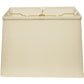 HomeRoots 14" Throwback Rectangle Pongee Silk Lampshade in Ivory Finish