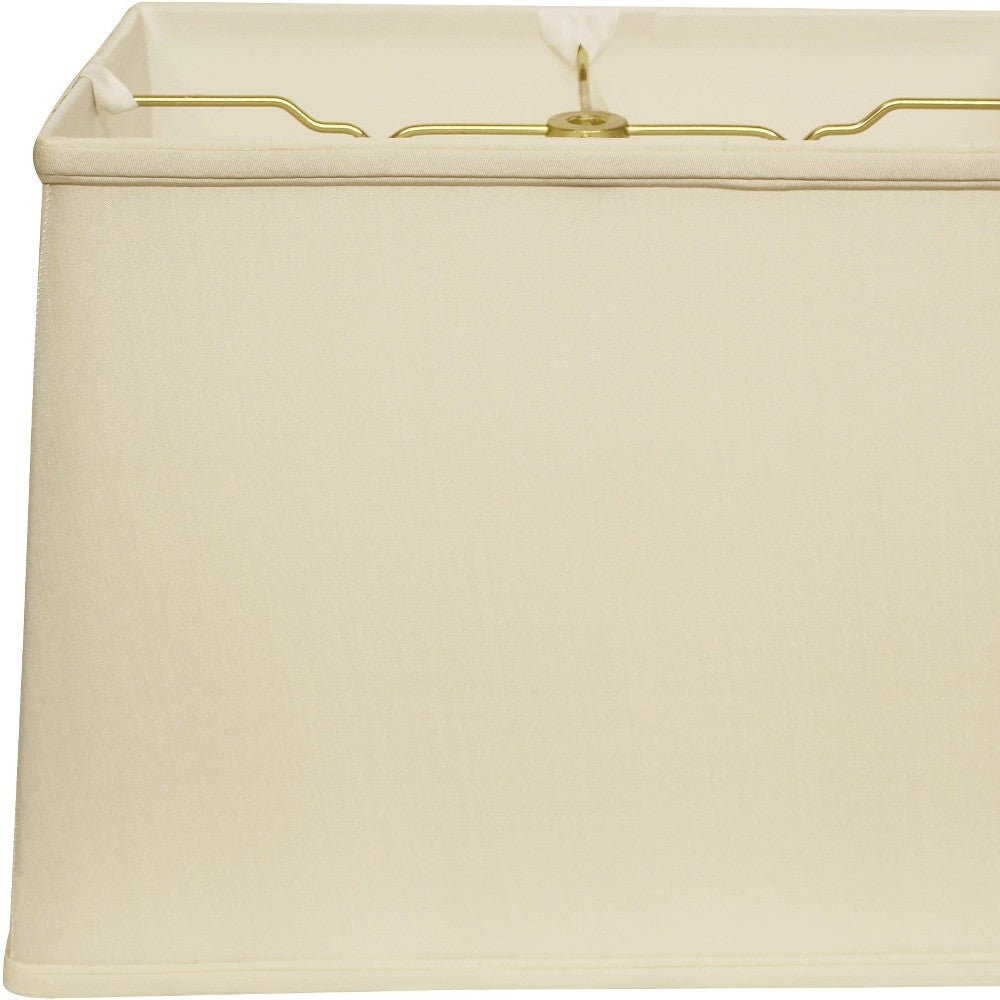 HomeRoots 14" Throwback Rectangle Pongee Silk Lampshade in Ivory Finish