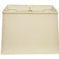 HomeRoots 14" Throwback Rectangle Pongee Silk Lampshade in Ivory Finish