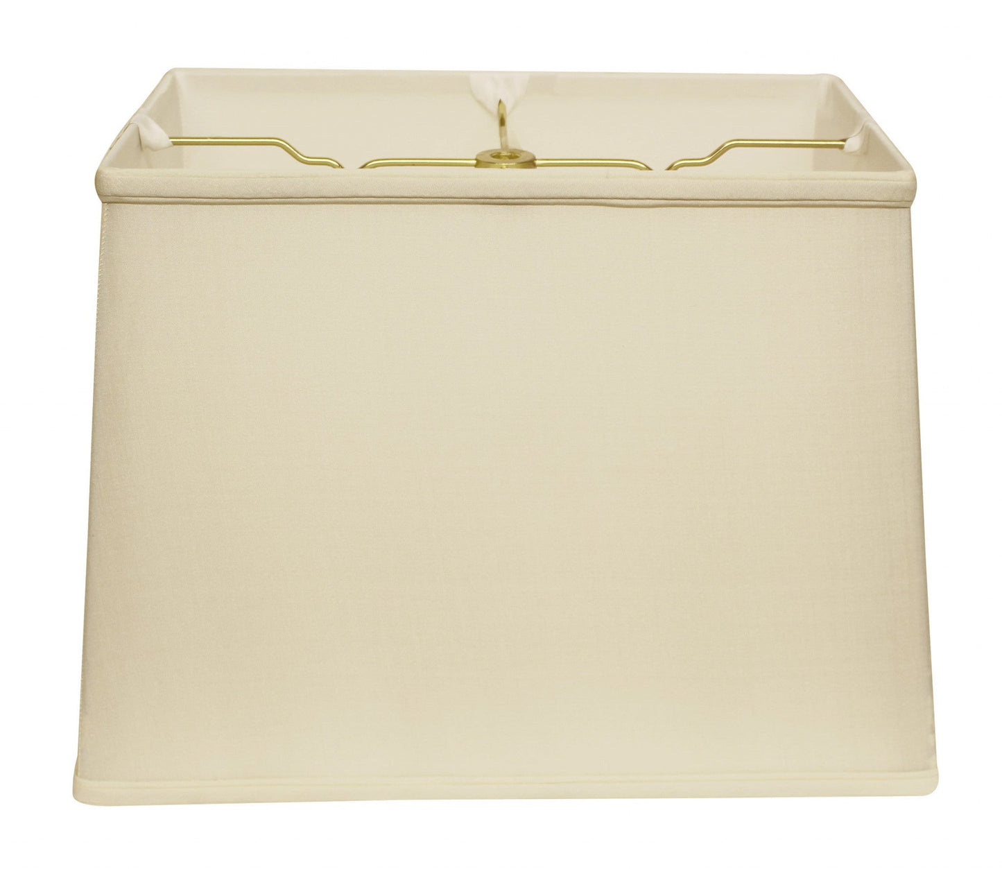 HomeRoots 14" Throwback Rectangle Pongee Silk Lampshade in Ivory Finish