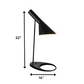 HomeRoots 14" x 22" Metal Table Lamp in Black Finish