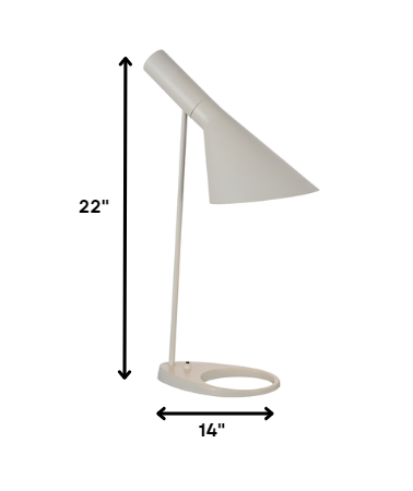 HomeRoots 14" x 22" Metal Table Lamp in White Finish