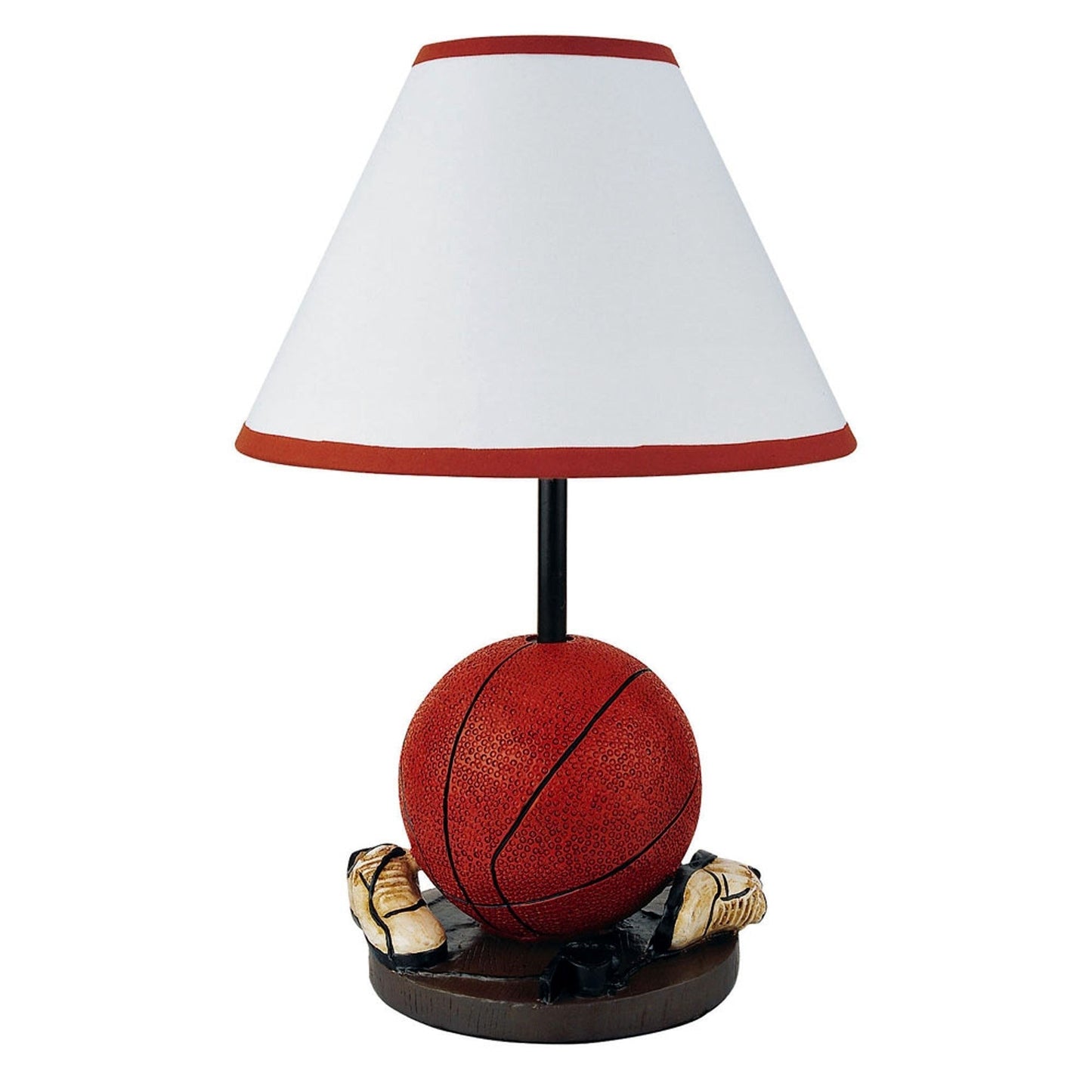 HomeRoots 15" Basketball Themed Table Lamp With White Shade and Orange Finish