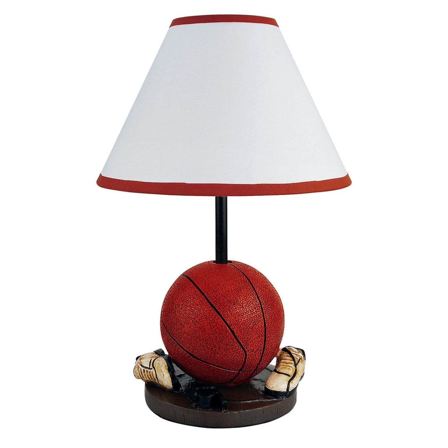 HomeRoots 15" Basketball Themed Table Lamp With White Shade and Orange Finish