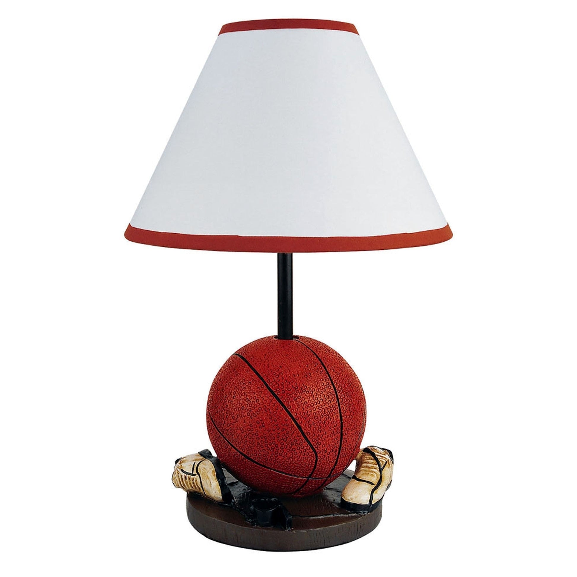 HomeRoots 15" Basketball Themed Table Lamp With White Shade and Orange Finish